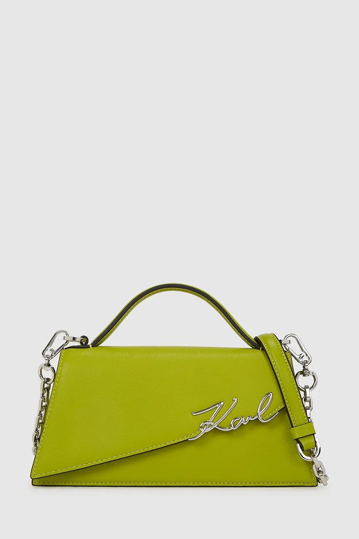 Karl Lagerfeld poșetă de piele K/SIGNATURE verde A1W30458