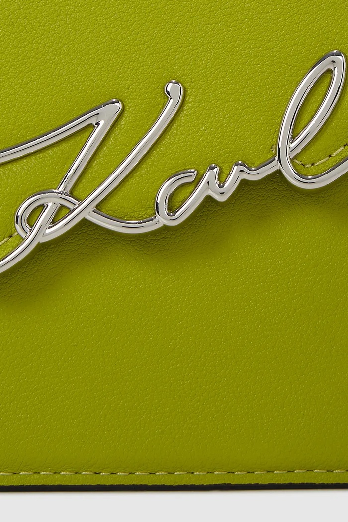Accesorii Karl Lagerfeld poșetă de piele K/SIGNATURE A1W30458 verde