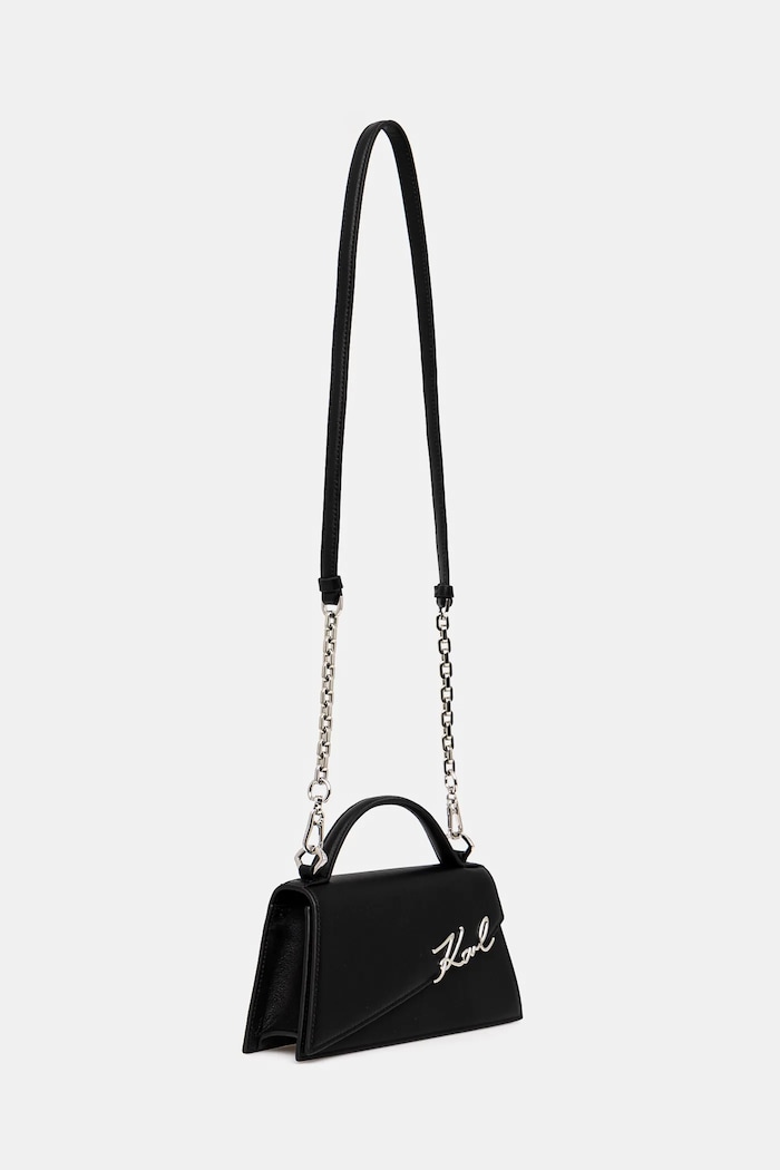 Kožená kabelka Karl Lagerfeld K/SIGNATURE A1W30458 čierna AA00