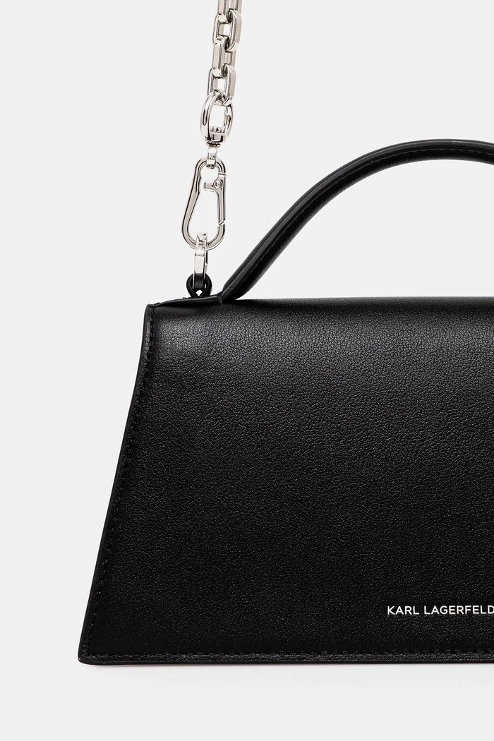 Kožená kabelka Karl Lagerfeld K/SIGNATURE čierna A1W30458