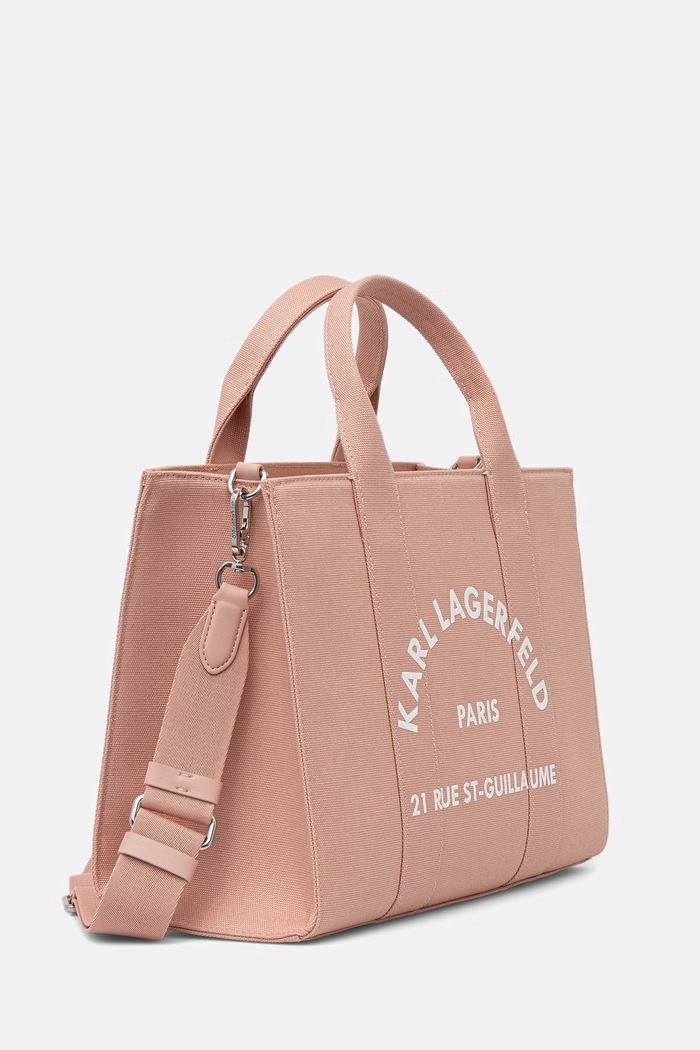 Karl Lagerfeld чанта tote дамска от памук K/RSG A1W50010 розов AA00