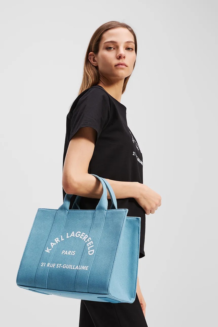 Tote bag pentru femei, din bumbac K/RSG Karl Lagerfeld albastru A1W50010