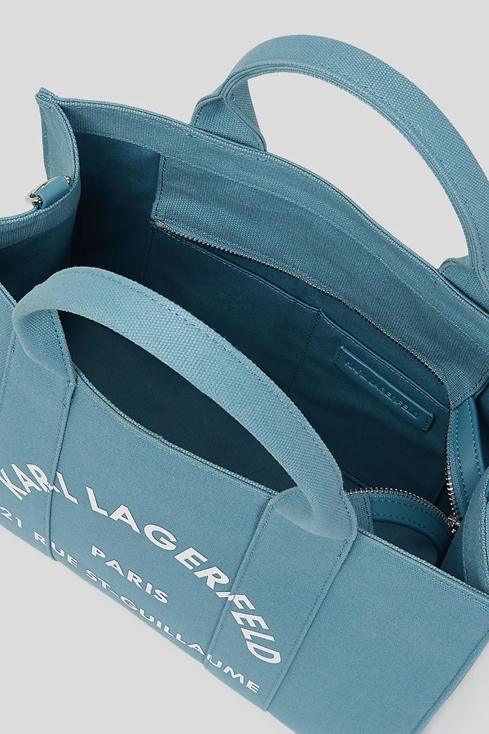 Accesorii Karl Lagerfeld Tote bag pentru femei, din bumbac K/RSG A1W50010 albastru