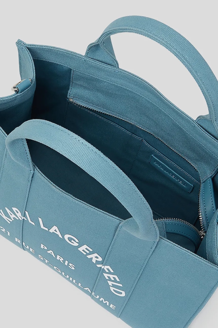 Accesorii Karl Lagerfeld Tote bag pentru femei, din bumbac K/RSG A1W50010 albastru