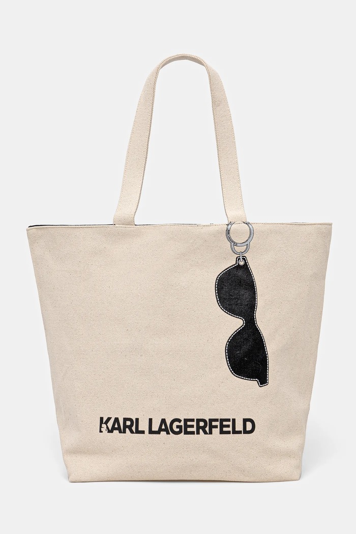 Dvostrana torba Karl Lagerfeld Planet friendly bež A1W50020