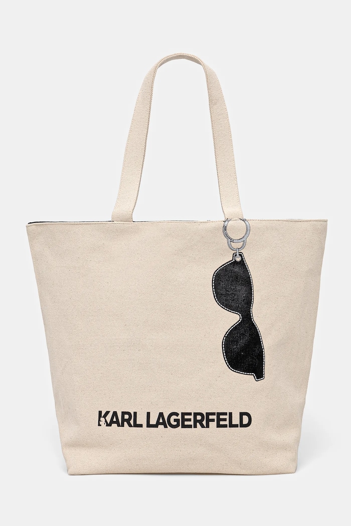 Dvostrana torba Karl Lagerfeld Planet friendly bež A1W50020