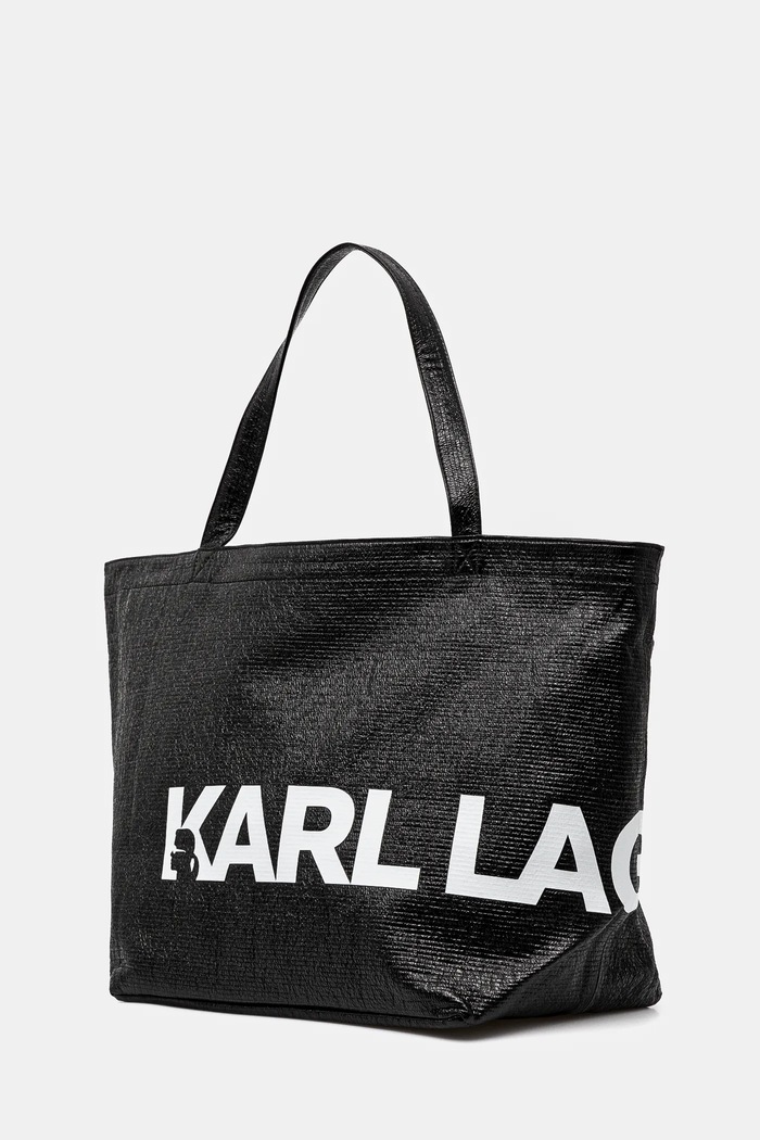 Pamučna torba Karl Lagerfeld A1W50064 crna SS25