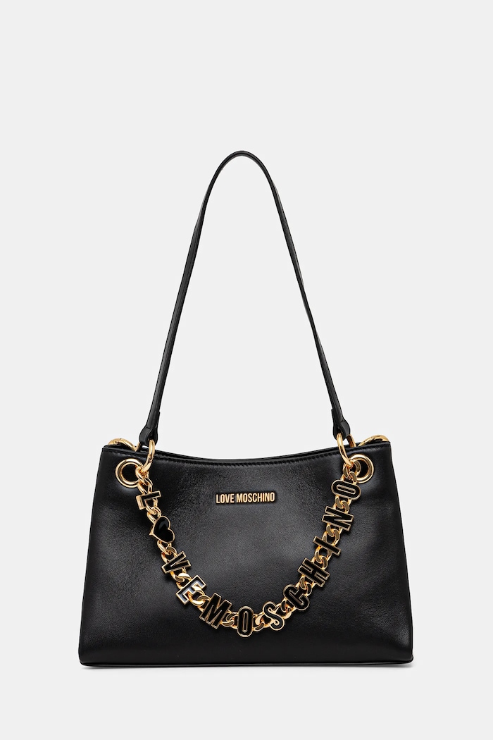 Love Moschino torebka skórzana skóra licowa czarny JC4073PP1
