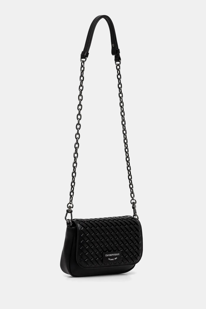 Emporio Armani torebka skórzana EW001923.AF15874 czarny SS25