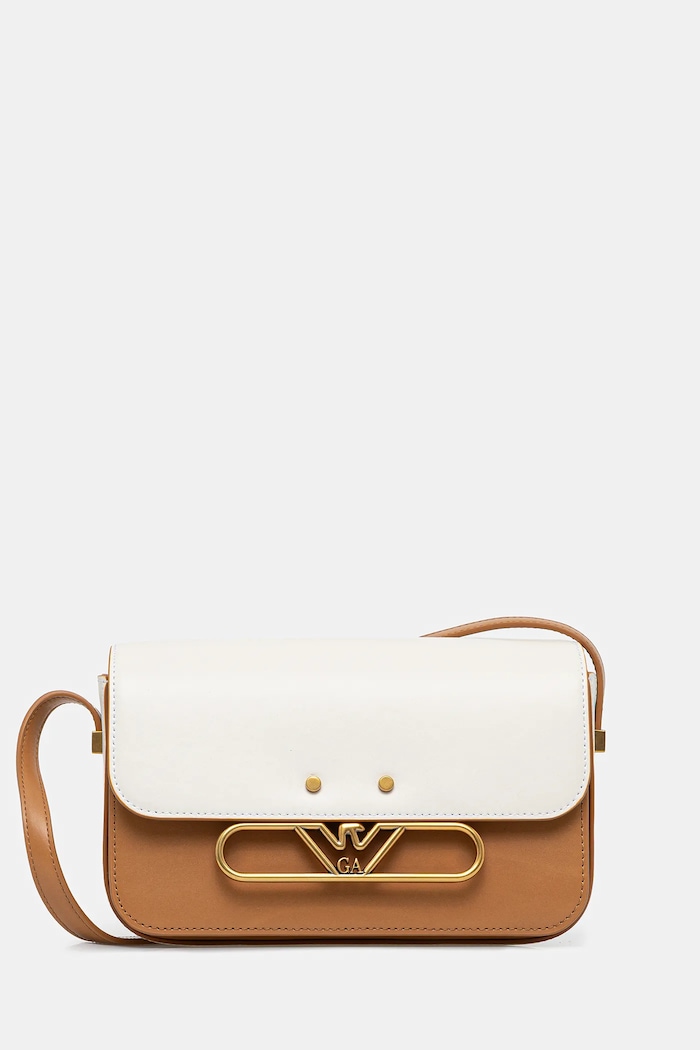Emporio Armani torebka skórzana skóra licowa beżowy EW001208.AF13352