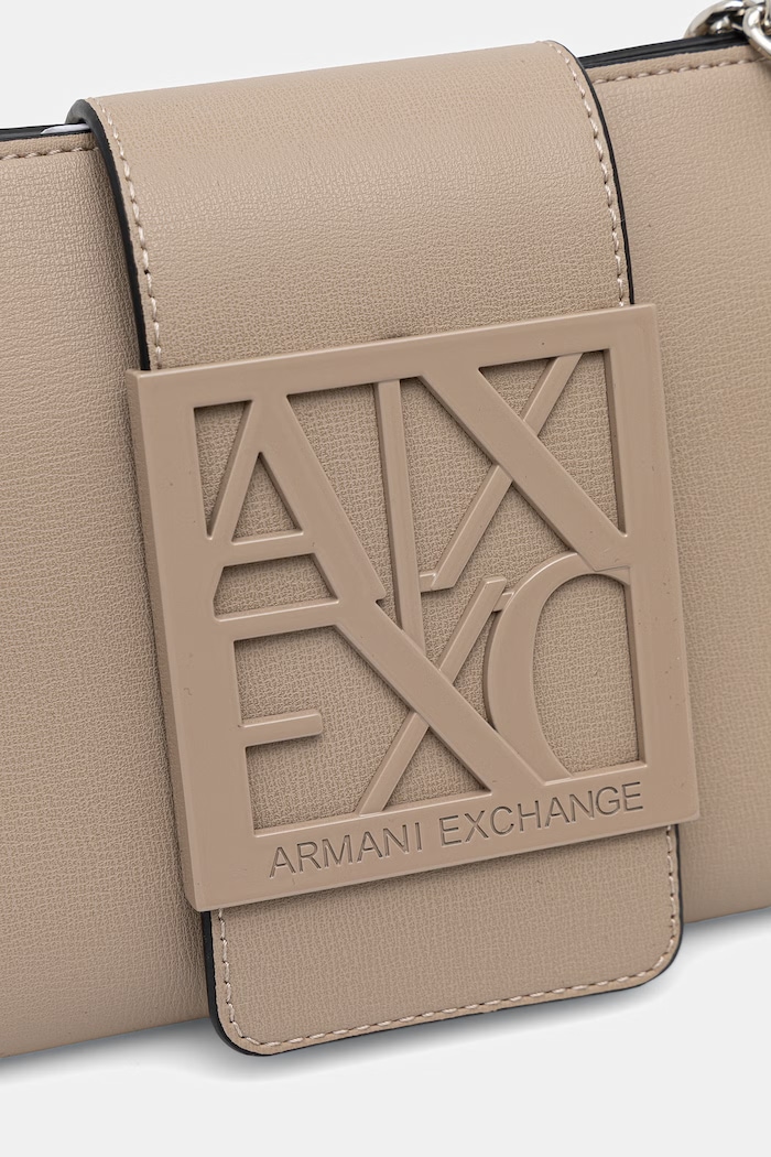 Armani Exchange geantă poștaș pentru femei, cu imitație de piele bej XW000281.AF13672