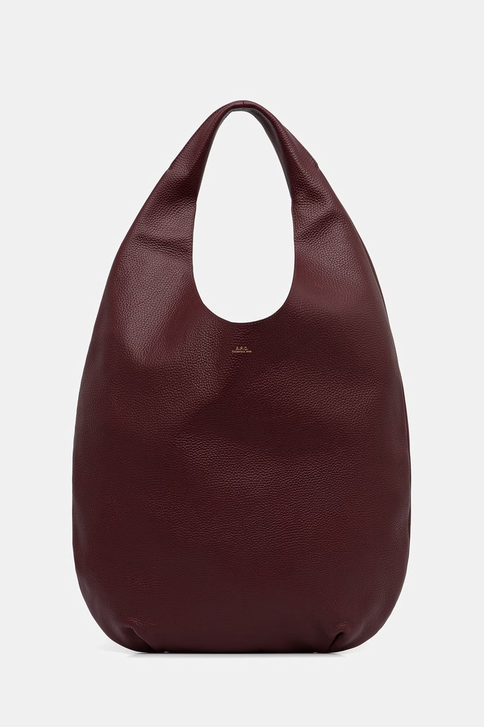 A.P.C. Torebka shopper damska skórzana le neige bordowy PXCBC.F67008