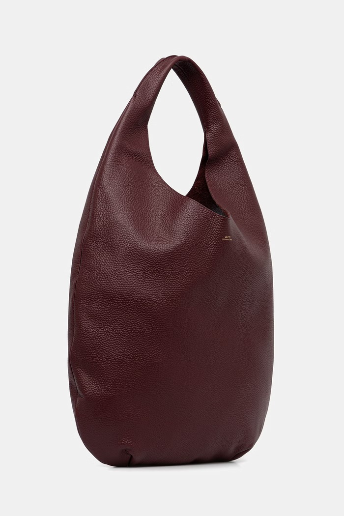 A.P.C. Torebka shopper damska skórzana le neige PXCBC.F67008 bordowy AW25
