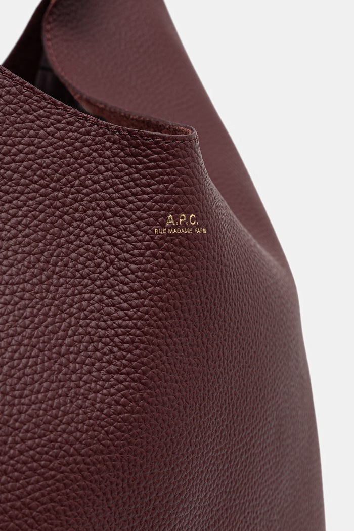 Torebka shopper damska skórzana le neige A.P.C. PXCBC.F67008 bordowy