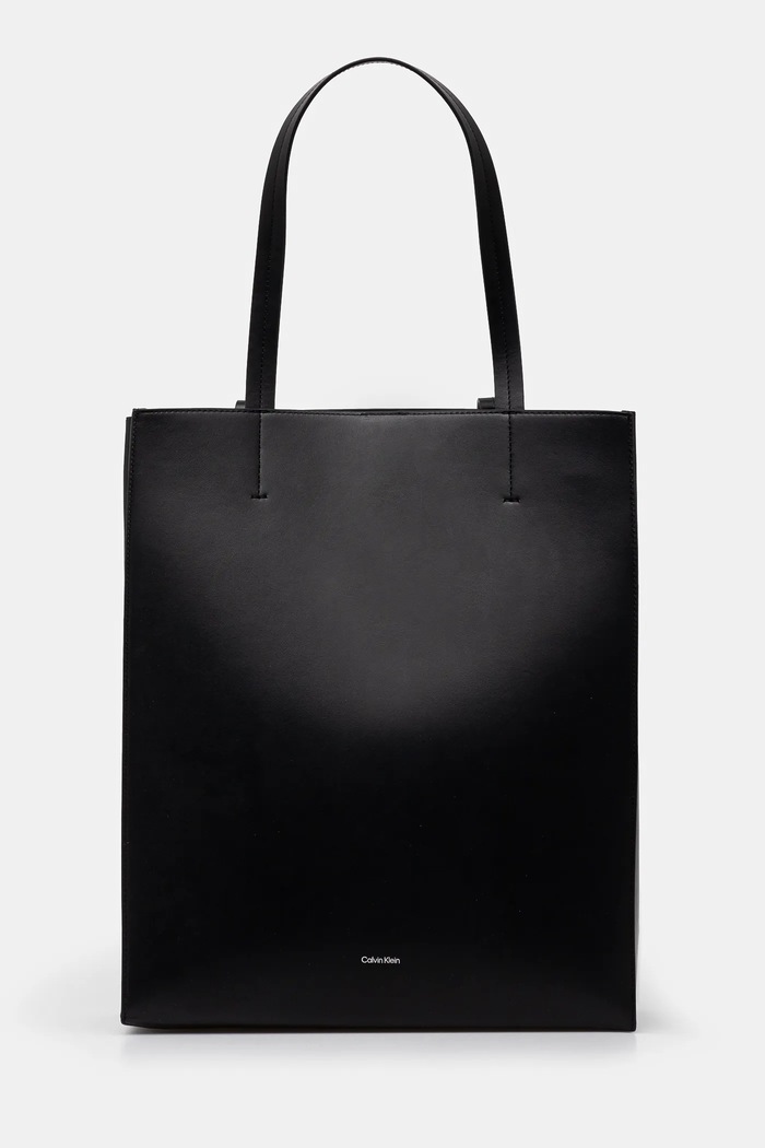 Kožená kabelka Calvin Klein přírodní kůže černá LV04F3000G