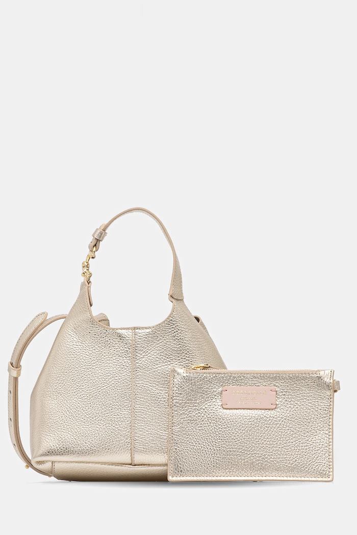 Coccinelle geantă crossbody pentru femei din piele uni aur E1.SHA.58.01.01