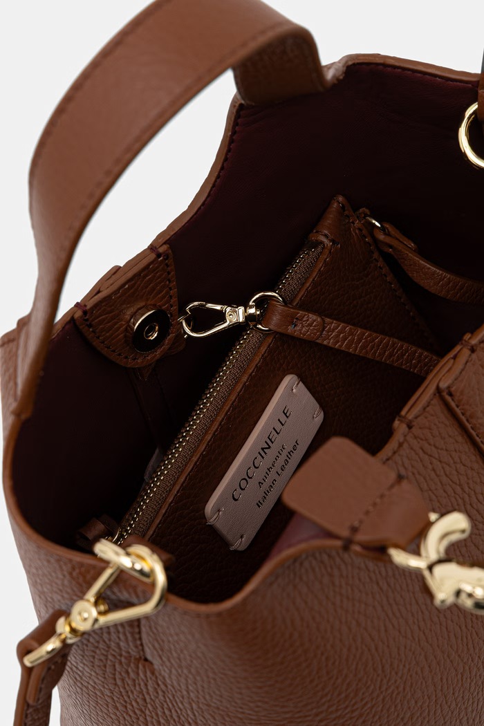 Coccinelle torebka crossbody damska skórzana E1.SHA.58.01.01 brązowy