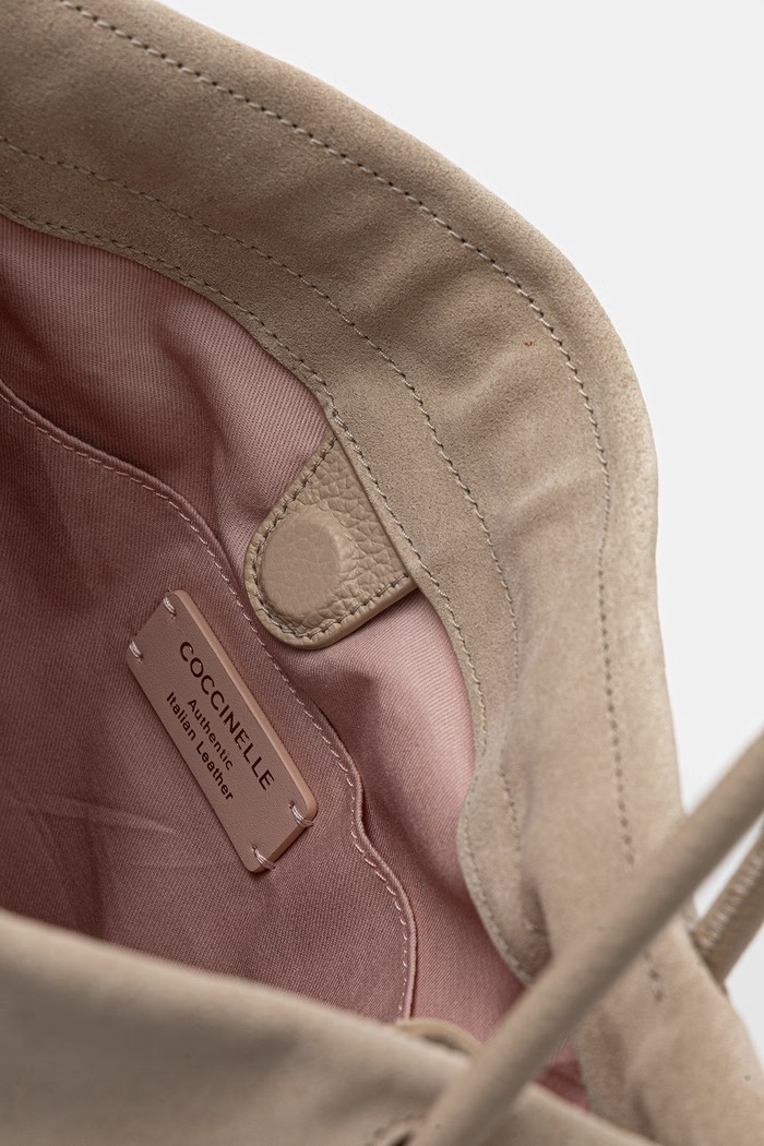 Coccinelle torebka shopper damska zamszowa COCCINELLEDULSE SUEDE E1.SS6.11.01.01 beżowy