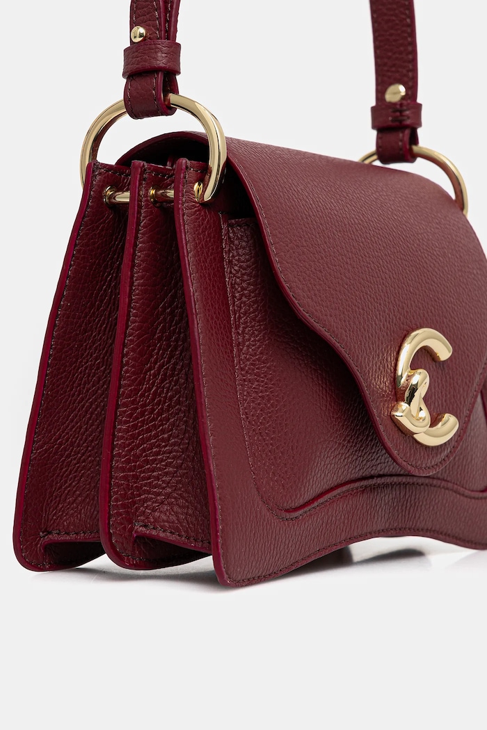 Geantă crossbody pentru femei din piele Coccinelle E1.SSL.18.02.01 burgundia