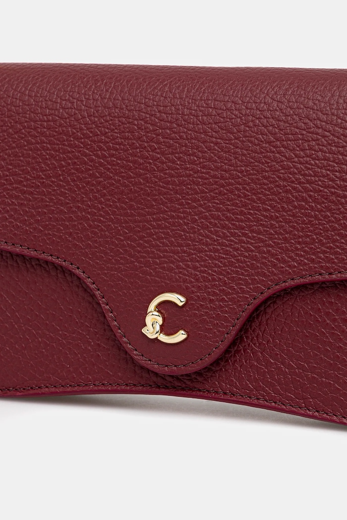 Geantă crossbody pentru femei din piele Coccinelle E5.SSL.27.01.01 burgundia