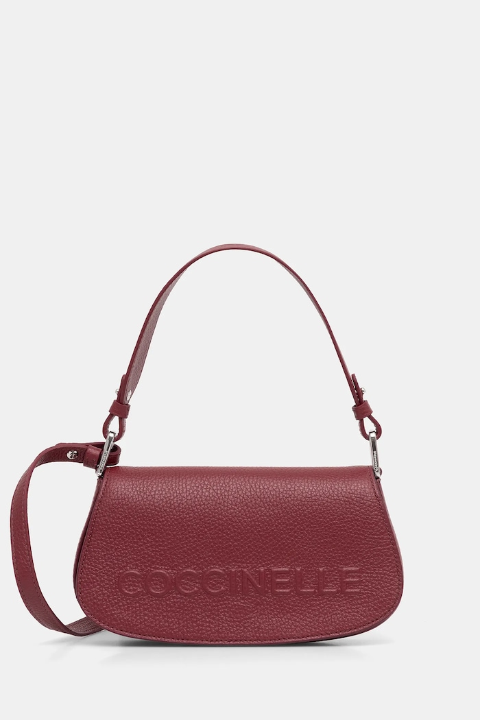 Coccinelle geantă de piele uni burgundia E5.QBB.52.01.01