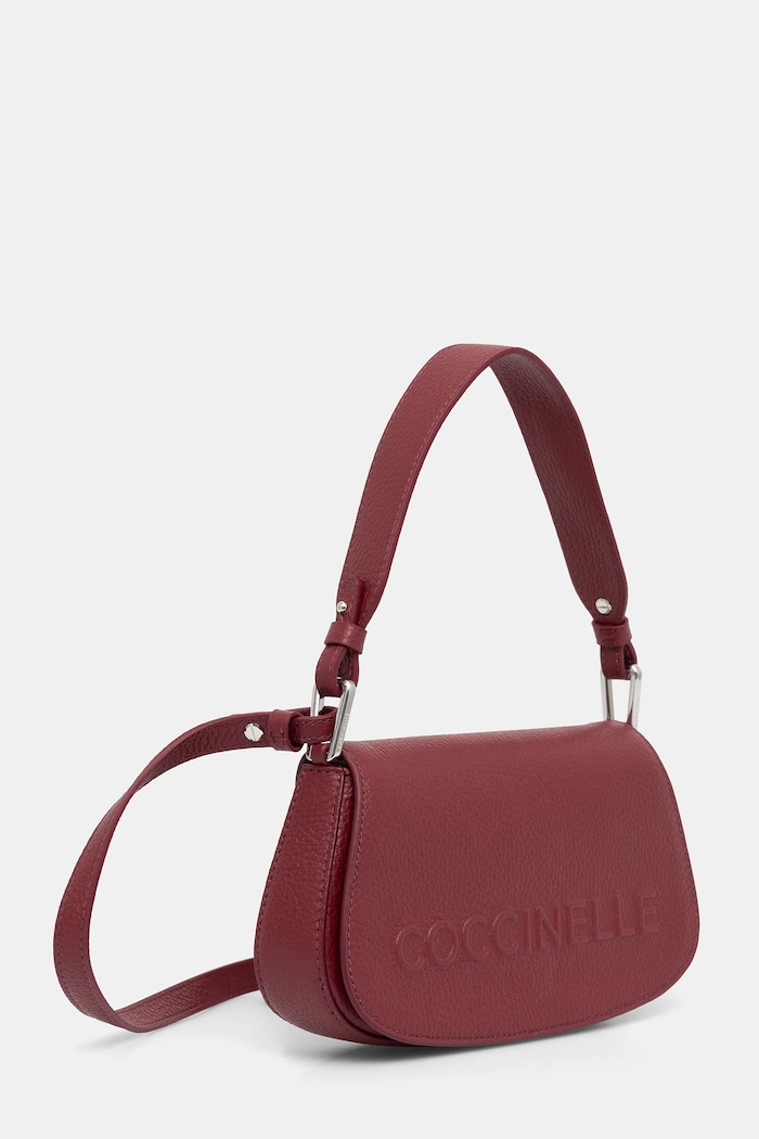 Coccinelle geantă de piele E5.QBB.52.01.01 burgundia AW25
