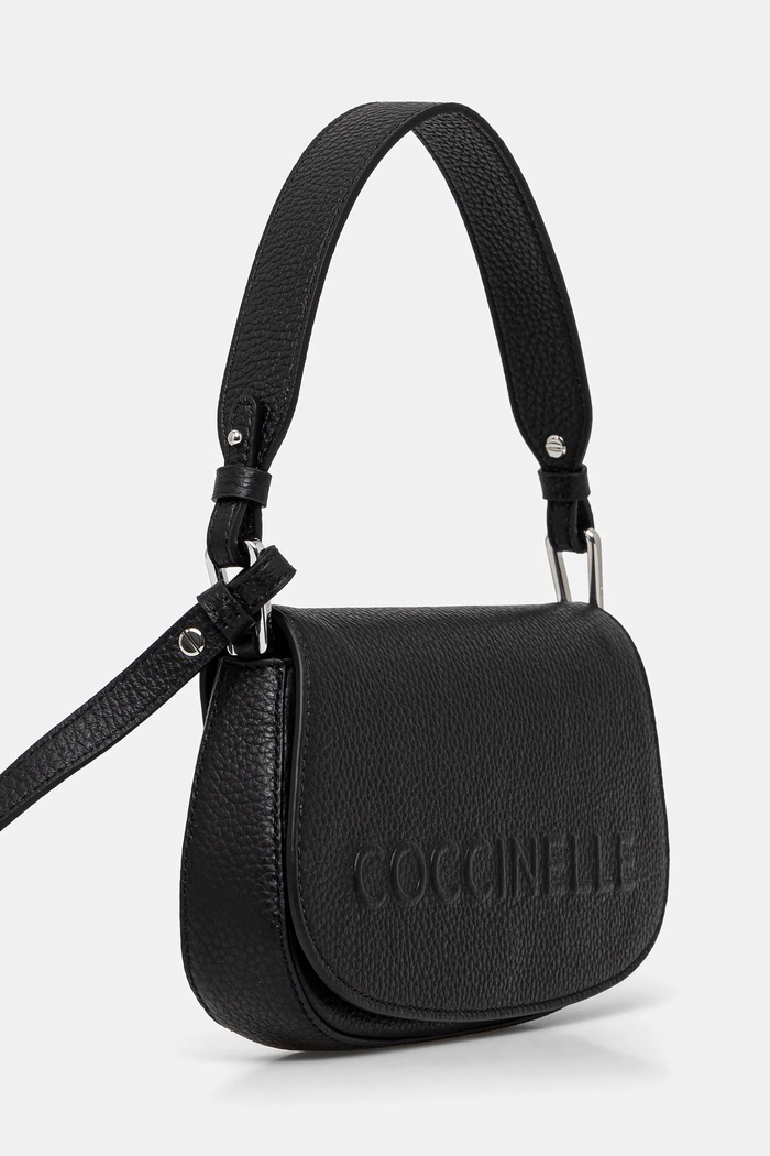 Kožená kabelka Coccinelle E5.QBB.52.01.01 černá AW25