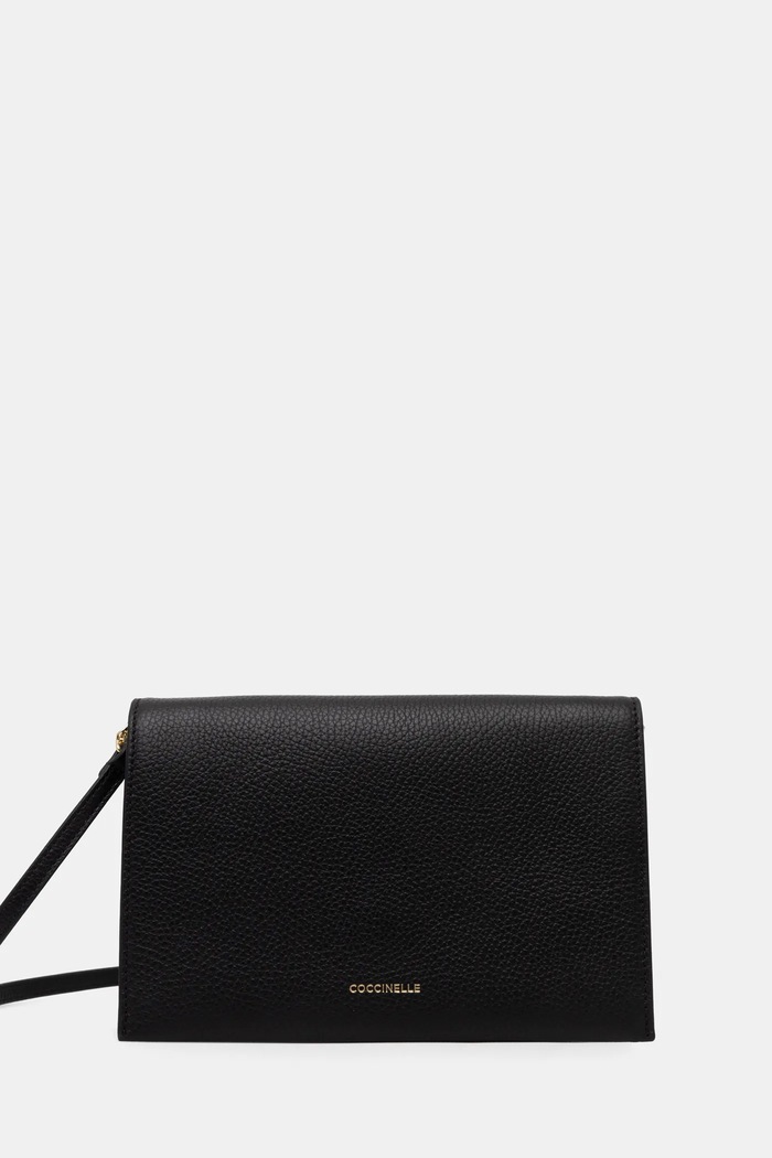 Coccinelle geantă de piele uni negru E5.S00.55.02.01