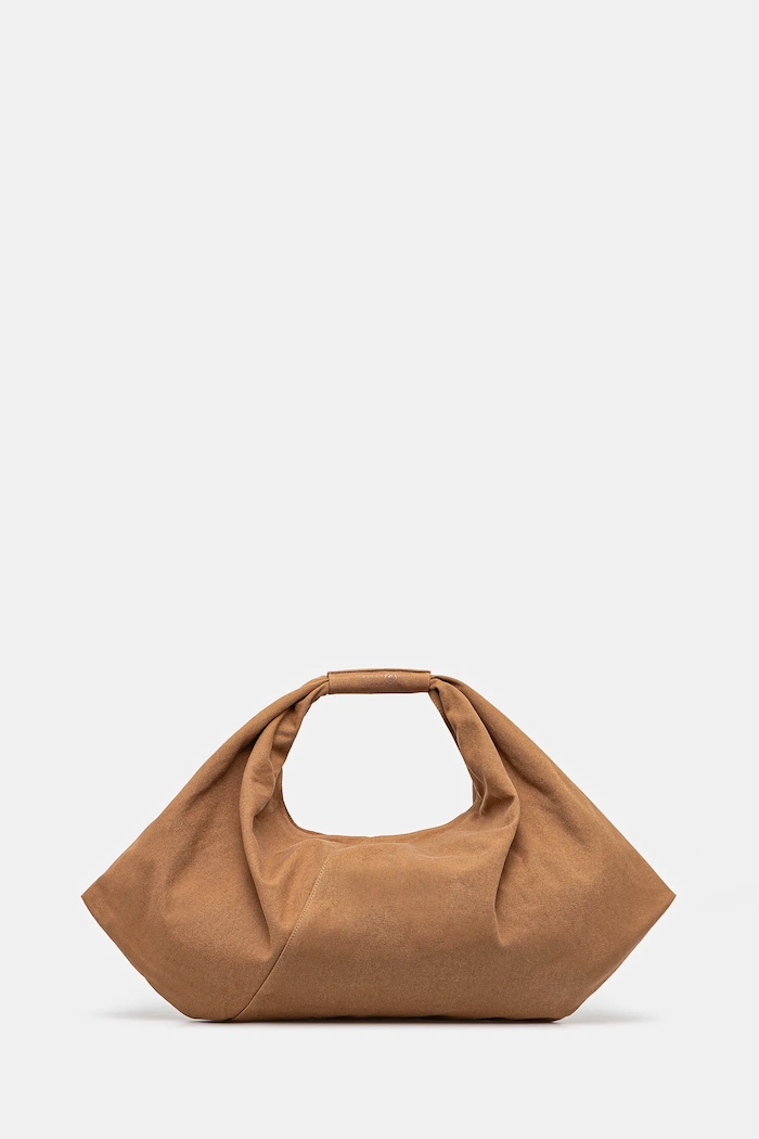 Kabelka MM6 Maison Margiela Japanese Draped hladký hnědá SB5WC0019