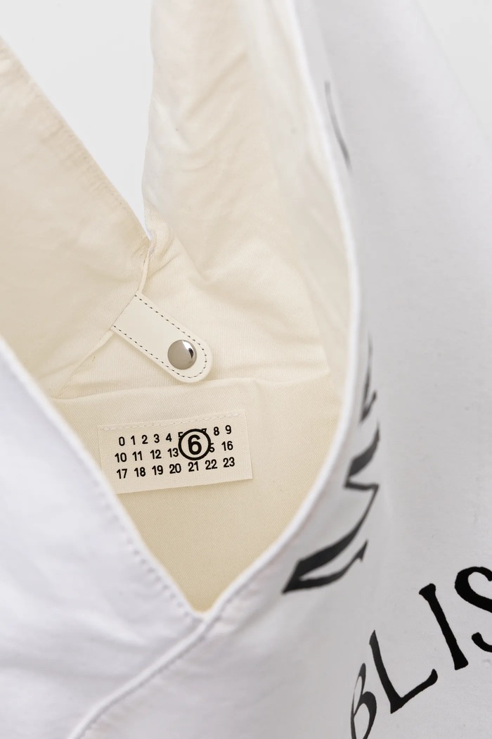 MM6 Maison Margiela torebka bawełniana Classic Japanese Handbag S54WD0039.T1003 biały