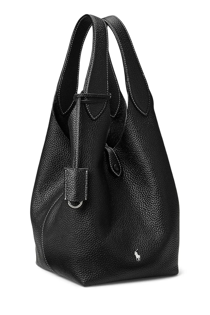 Δερμάτινη τσάντα Polo Ralph Lauren Tote 428938031 μαύρο SS26