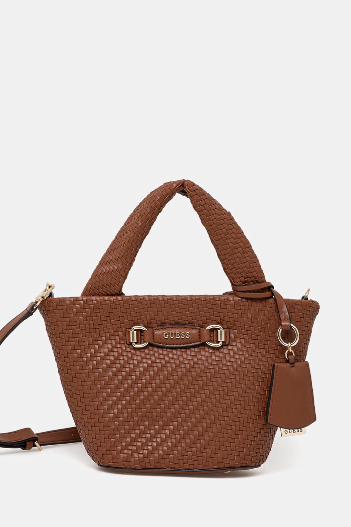 Τσάντα Guess FRANCY απομίμηση λείου δέρματος καφέ HWWG95.30750