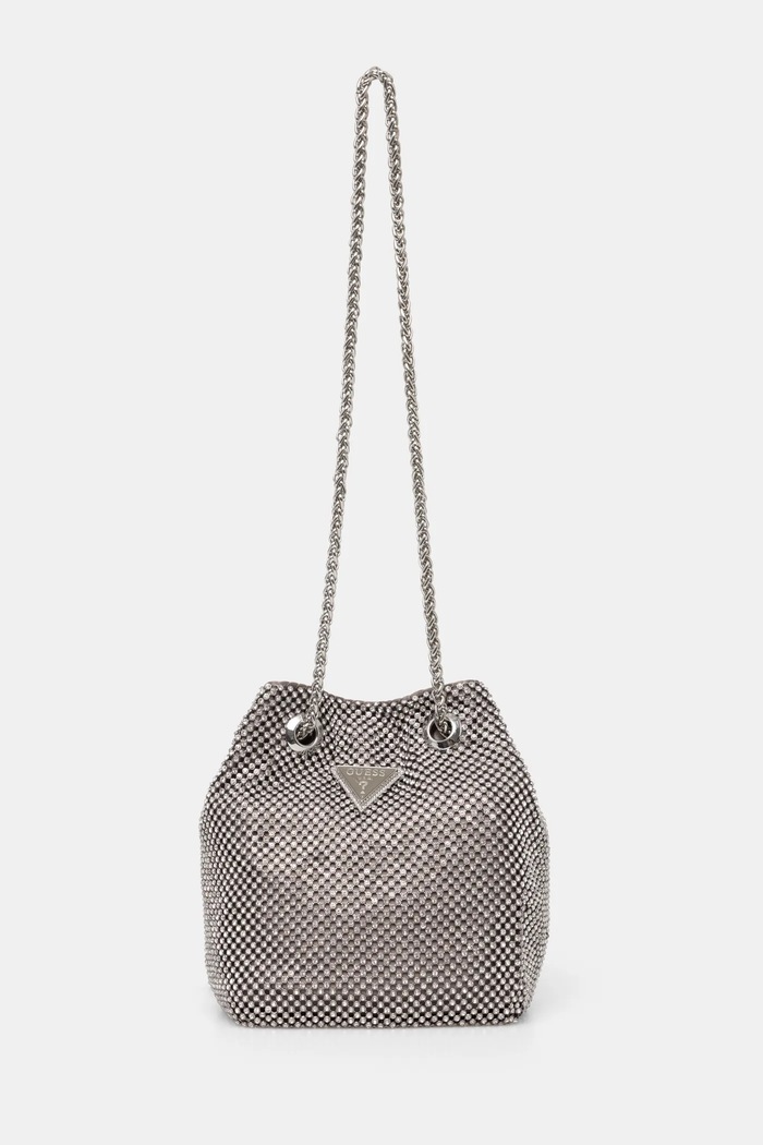 Torba Guess ZALINA natpis srebrna HWRY93.50750