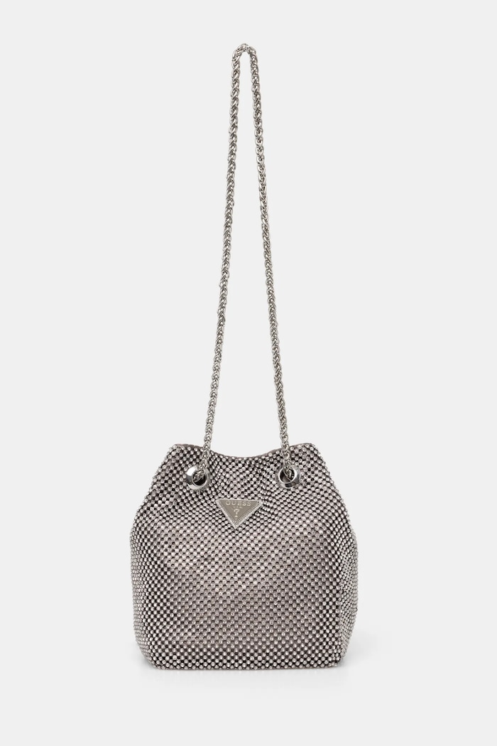 Torba Guess ZALINA natpis srebrna HWRY93.50750
