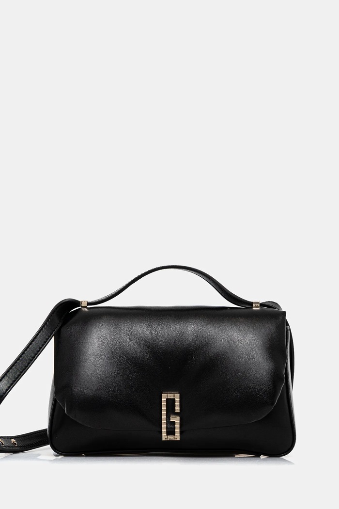 Δερμάτινη τσάντα Guess ALIZEE λείο δέρμα μαύρο HWAZAA.L5115