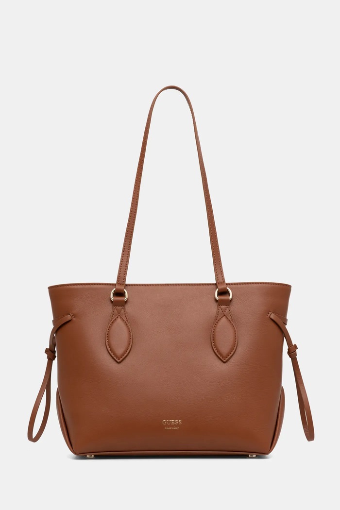 Kožená kabelka Guess FLORENCE přírodní kůže hnědá HWFLNC.L5103