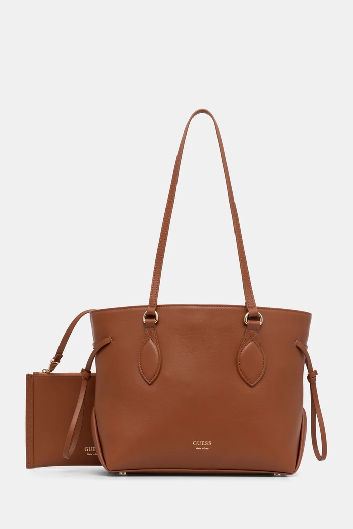 Kožená kabelka Guess FLORENCE HWFLNC.L5103 hnědá SS25