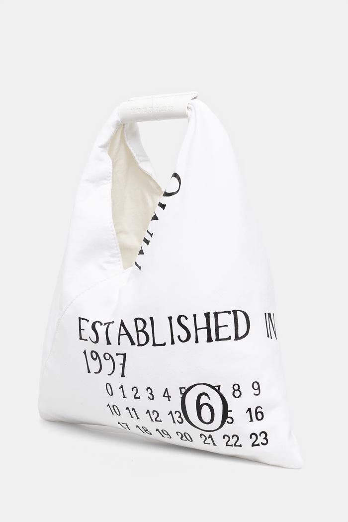 Βαμβακερή τσάντα MM6 Maison Margiela SB6WD0013.P7260 λευκό SS25