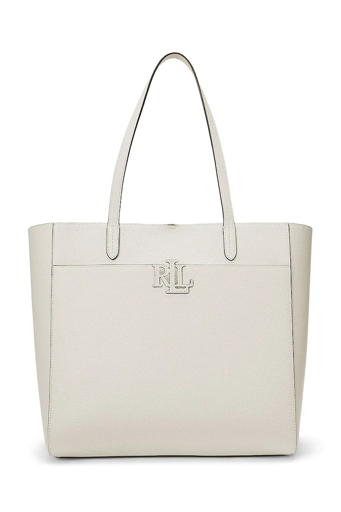 Kožená kabelka Lauren Ralph Lauren přírodní kůže bílá 431960183