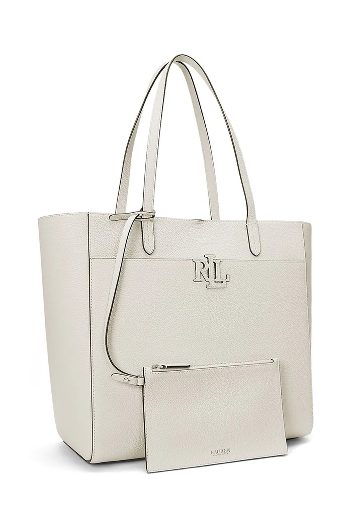 Doplňky Kožená kabelka Lauren Ralph Lauren 431960183 bílá