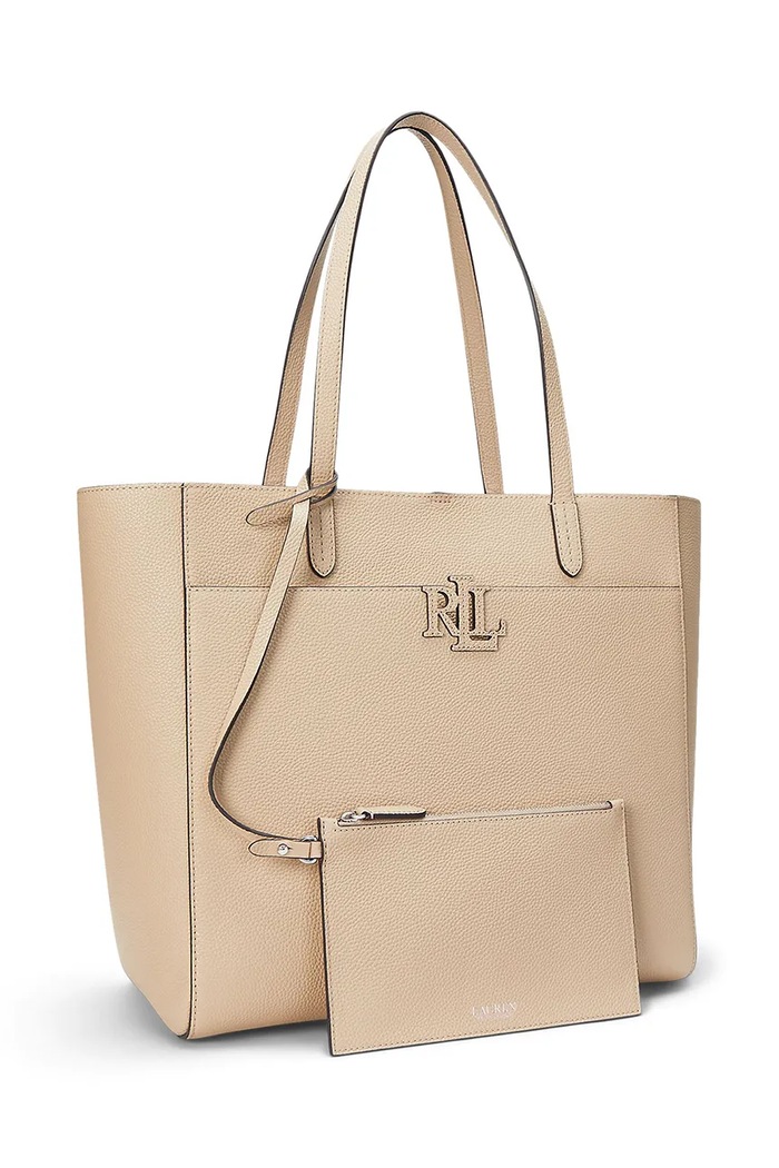 Lauren Ralph Lauren torebka skórzana 431960183 beżowy AW25