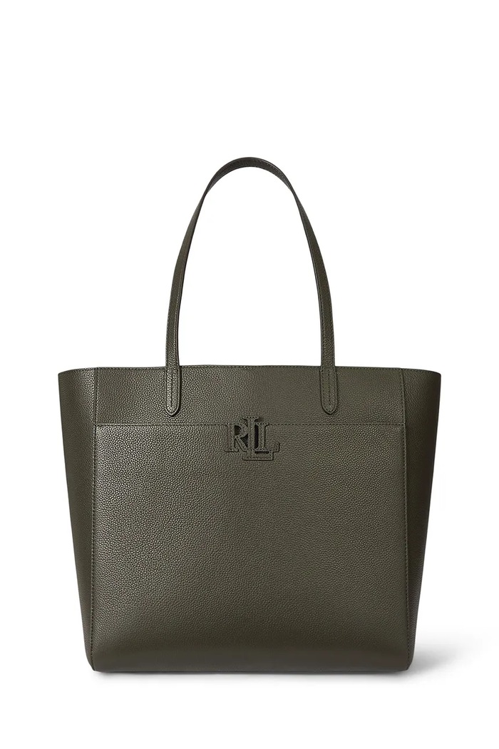 Lauren Ralph Lauren torebka skórzana skóra licowa zielony 431960183