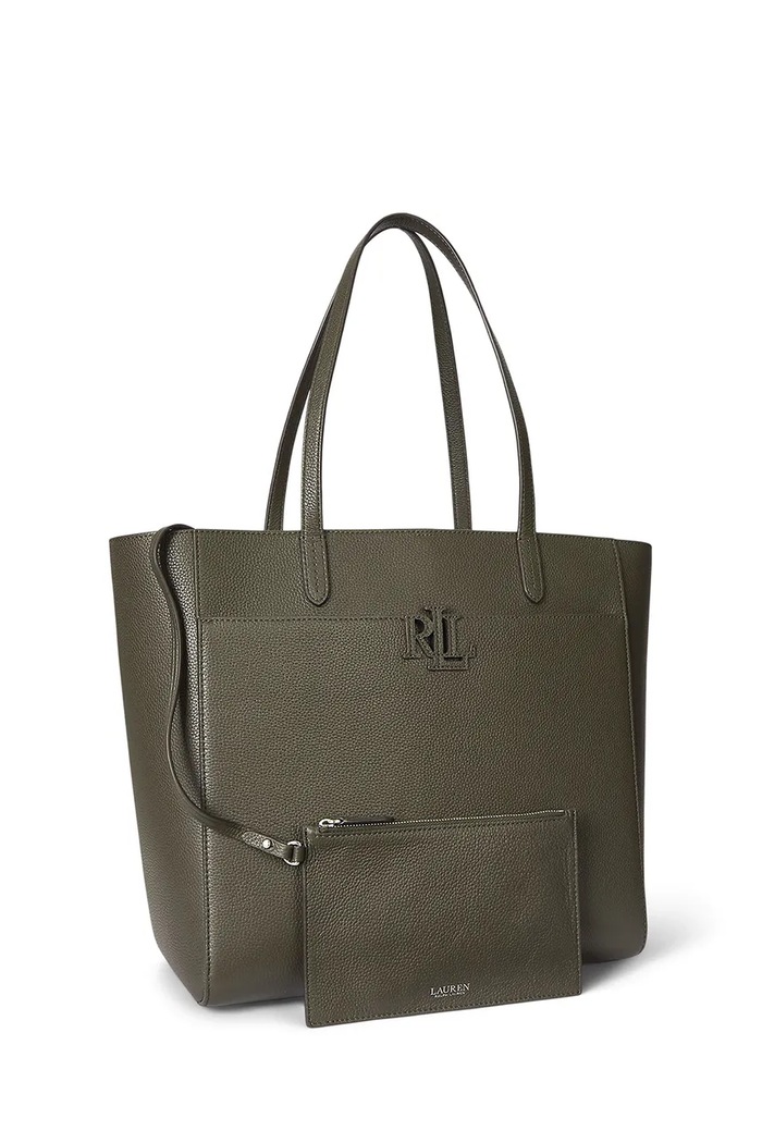 Lauren Ralph Lauren torebka skórzana 431960183 zielony AW25