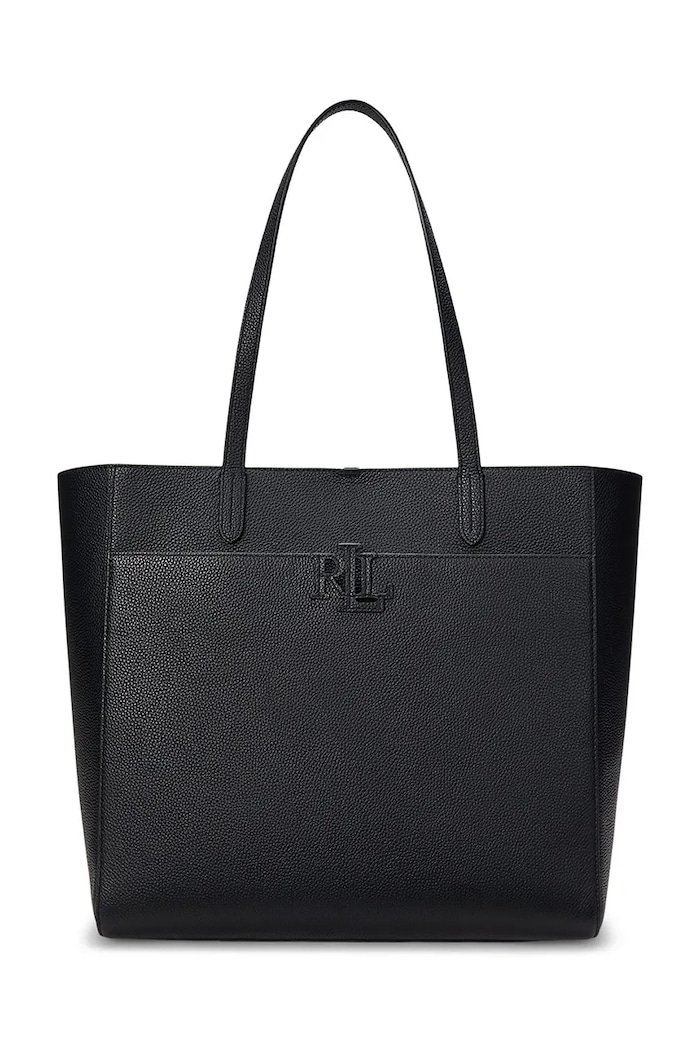 Kožená kabelka Lauren Ralph Lauren přírodní kůže černá 431960183