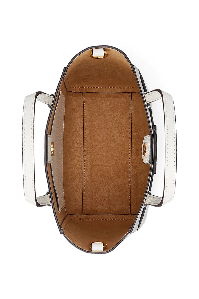 Kožená kabelka Lauren Ralph Lauren bílá 431966760