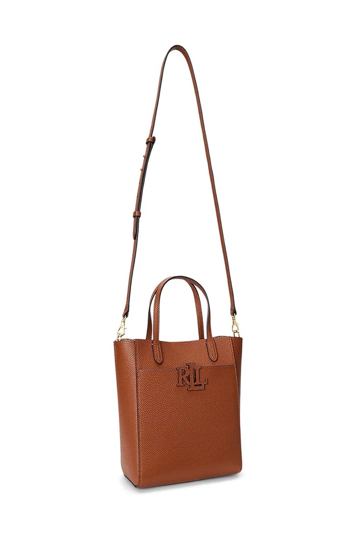 Doplnky Kožená kabelka Lauren Ralph Lauren 431966760 hnedá