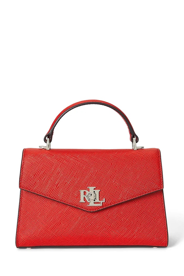 Lauren Ralph Lauren torebka skórzana skóra licowa pomarańczowy 431966765