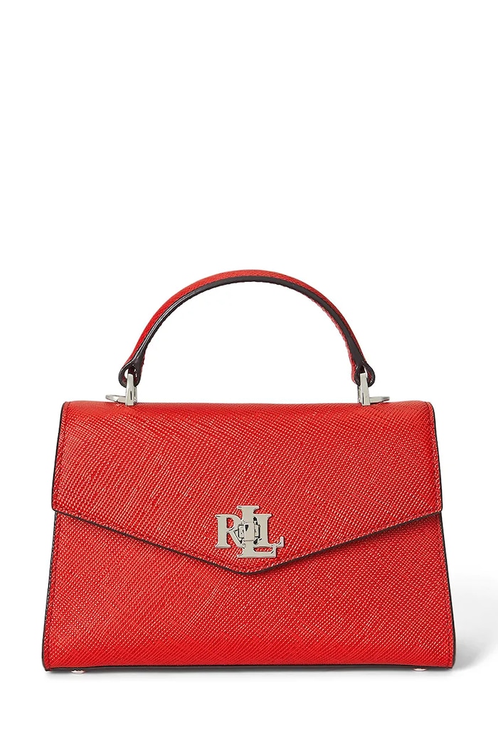 Lauren Ralph Lauren torebka skórzana skóra licowa pomarańczowy 431966765