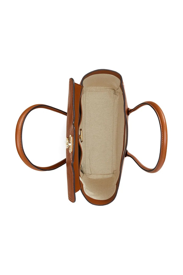 Kožená kabelka Lauren Ralph Lauren 431966862 hnědá