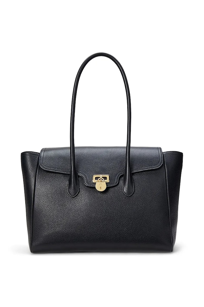 Kožená kabelka Lauren Ralph Lauren přírodní kůže černá 431966862